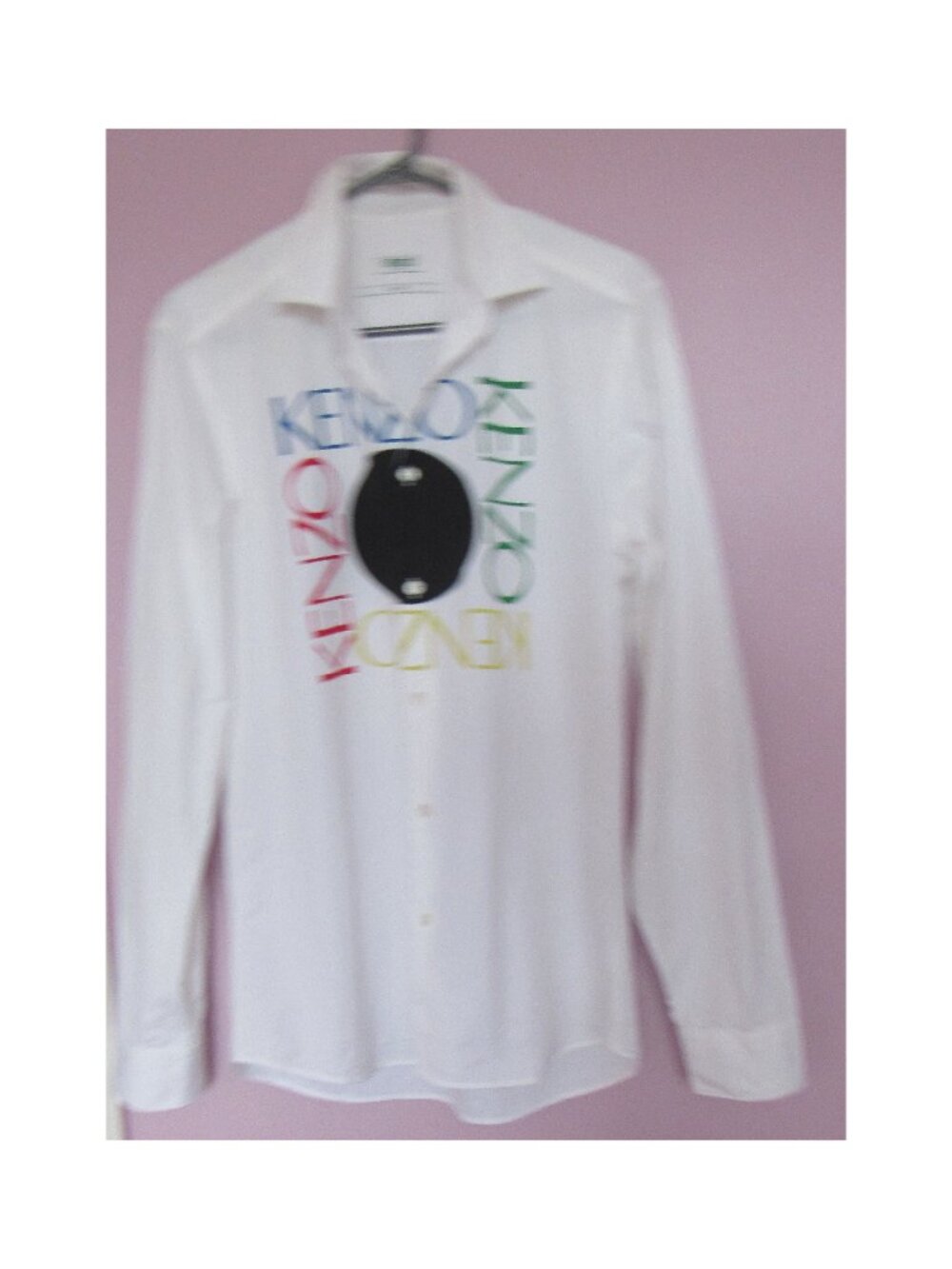 Kenzo Men's White Casual Button Down Shirt Size 39, cotton
